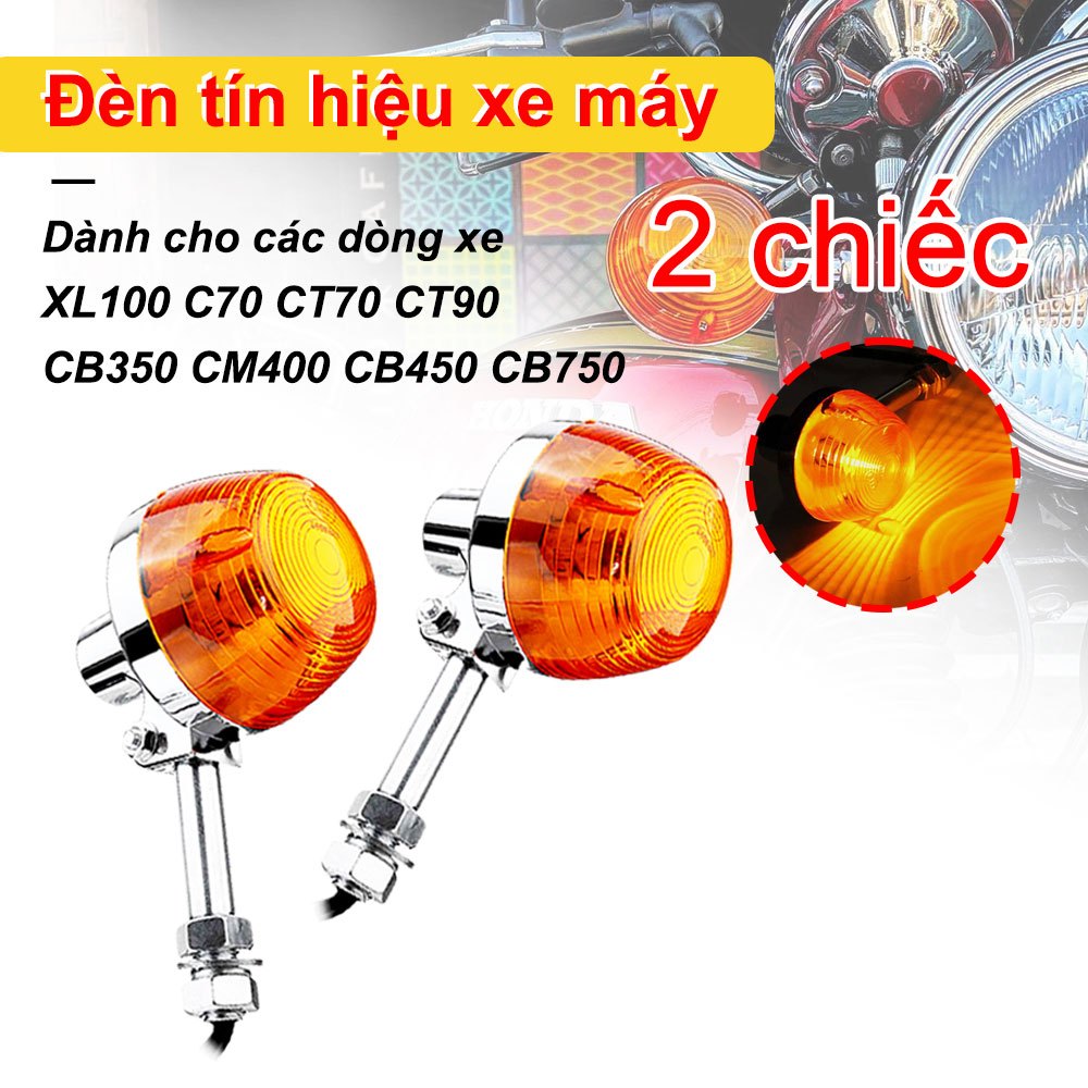 2 Chiếc Xe Máy Bật Tín Hiệu Nhấp Nháy Đèn Hổ Phách Cho Xe Honda C70 CT70 CT90 XL100 CB350 CM400 CB45