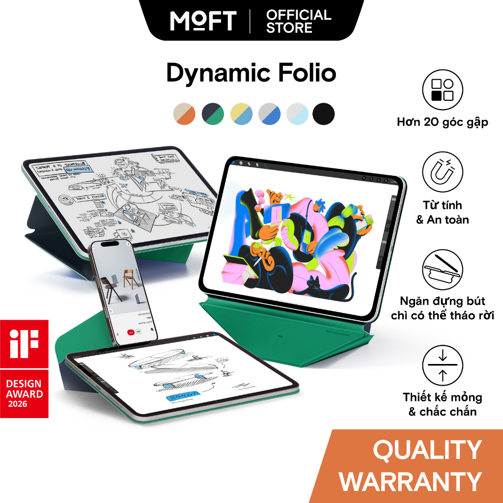 MOFT Dynamic Folio cho iPad Air 11 '' M2 / M3 & Pro 13 '' M4 & iPad mini 7 (2025)