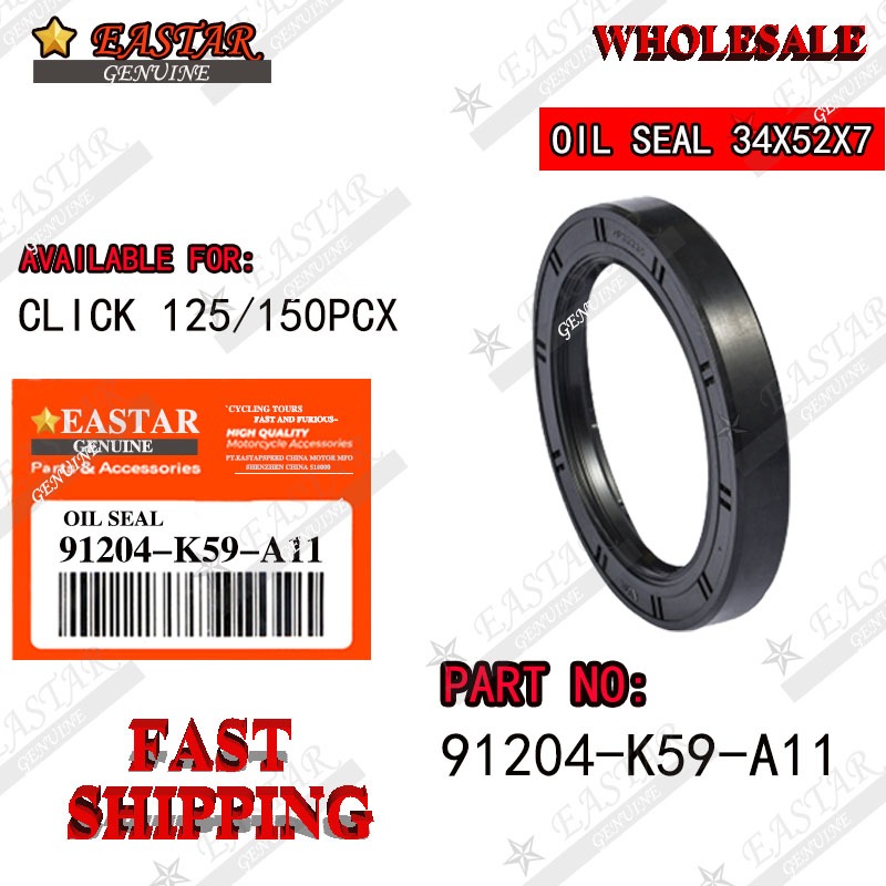 phớt dầu láp lớn ab 125 , vario 125/150, pcx 34x52x7 (91204-k59-a11) (91204-kwn-901)