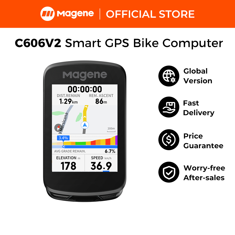 Máy tính xe đạp Magene C606 V2 - GPS thông minh với ClimbPro, hỗ trợ Strava, Wi-Fi và Bluetooth