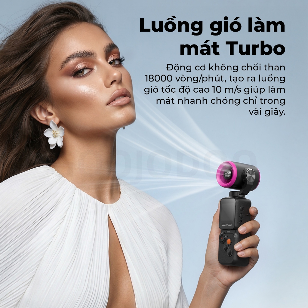 Quạt máy ảnh cầm tay GOOJODOQ GFS025, 100 cài đặt tốc độ quạt, tích hợp ảnh / video, hệ thống độc lập kép, chia sẻ dữ liệu liền mạch, khe cắm thẻ SD. | BigBuy360 - bigbuy360.vn