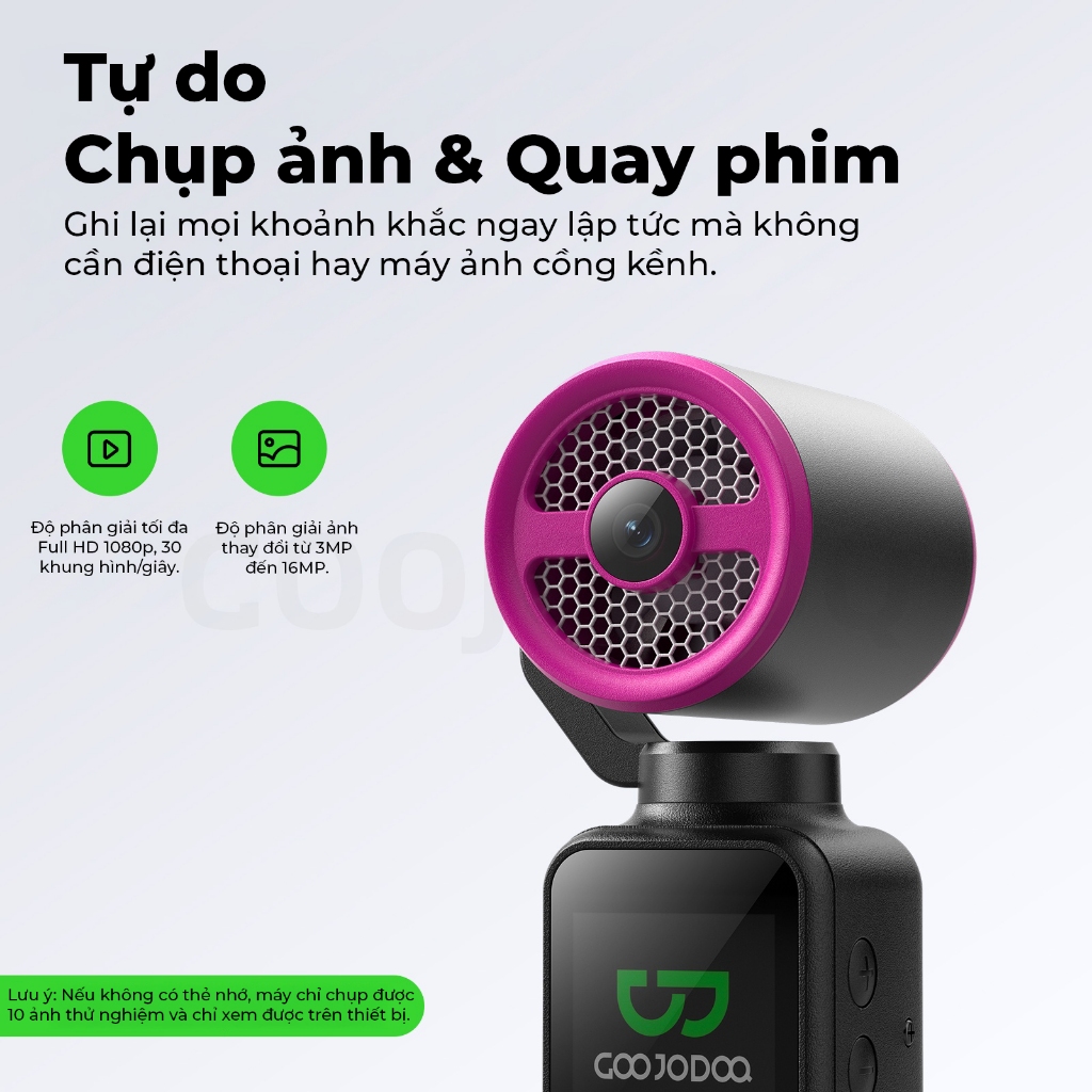 Quạt máy ảnh cầm tay GOOJODOQ GFS025, 100 cài đặt tốc độ quạt, tích hợp ảnh / video, hệ thống độc lập kép, chia sẻ dữ liệu liền mạch, khe cắm thẻ SD. | BigBuy360 - bigbuy360.vn