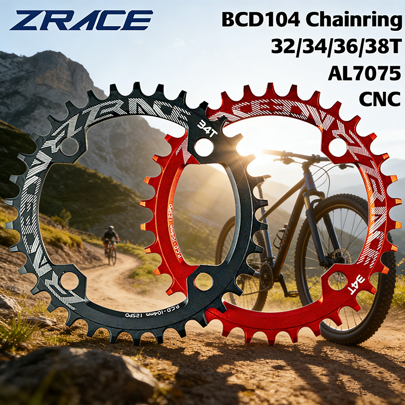 ZRACE BCD104 MTB Dây Xích Xe Đạp Chiều Rộng Nẹp Răng Chainwheels, 32T / 34T / 36T / 38T AL7075 CNC C