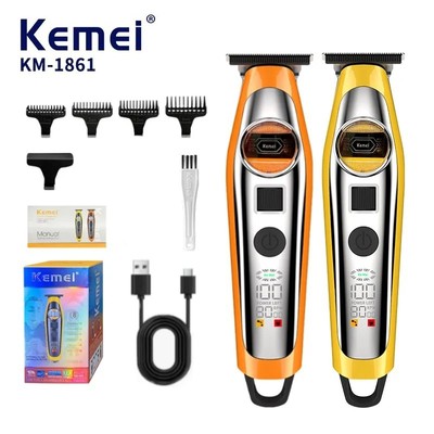 Kemei 1861 Thợ Cắt Tóc Không Khoảng Cách Tông Đơ Điện Không Dây Đầu Hói Tóc Có Thể Sạc Lại Hoàn Thiện Máy Cắt Động Cơ Bên Ngoài