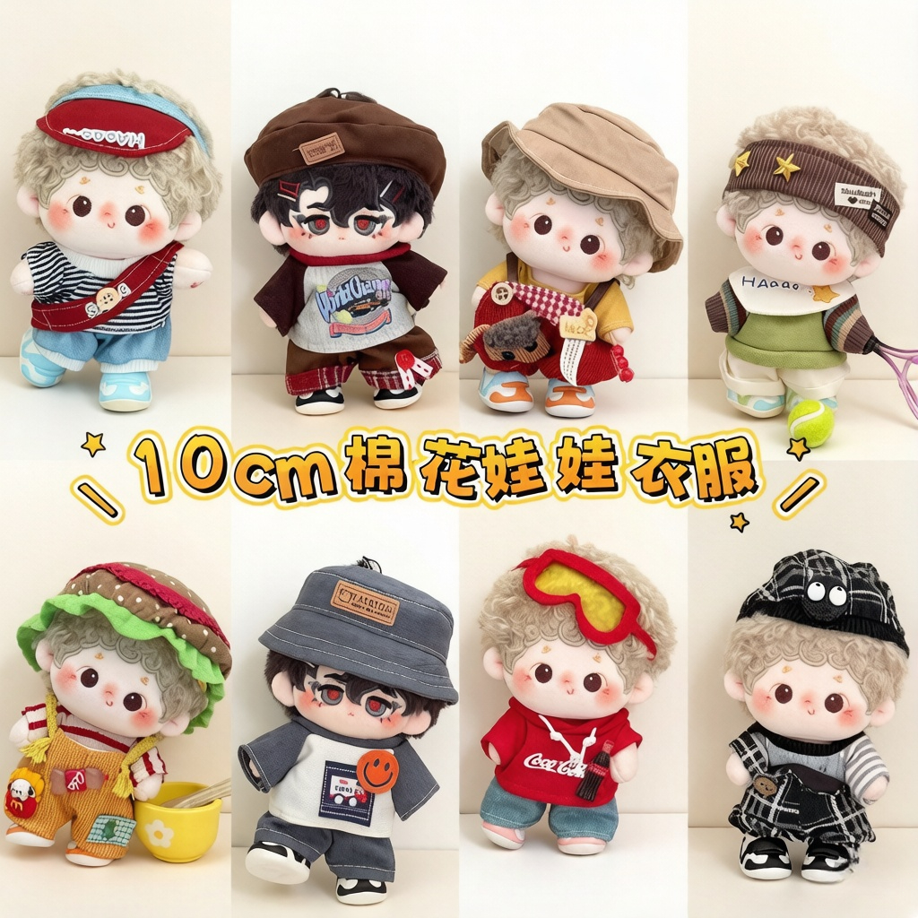 Chỉ quần áo búp bê dành cho búp bê cotton 10cm