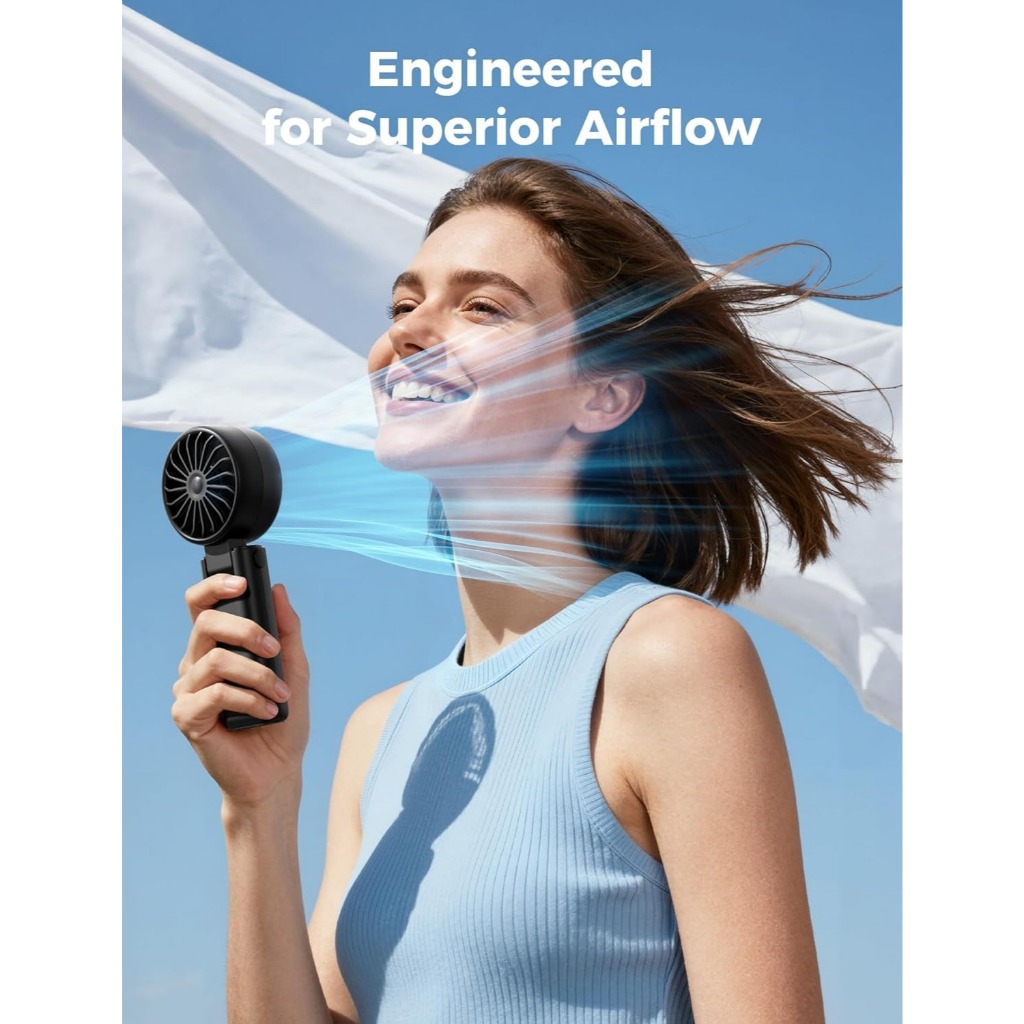 Aecooly Halo 04 Quạt cầm tay Quạt tích điện mini cầm tay Thời gian làm mát tối đa 20H, quạt cầm tay mini sạc điện 3 chế độ linh hoạt, Màn hình mức pin, Gió 5 tốc độ | BigBuy360 - bigbuy360.vn