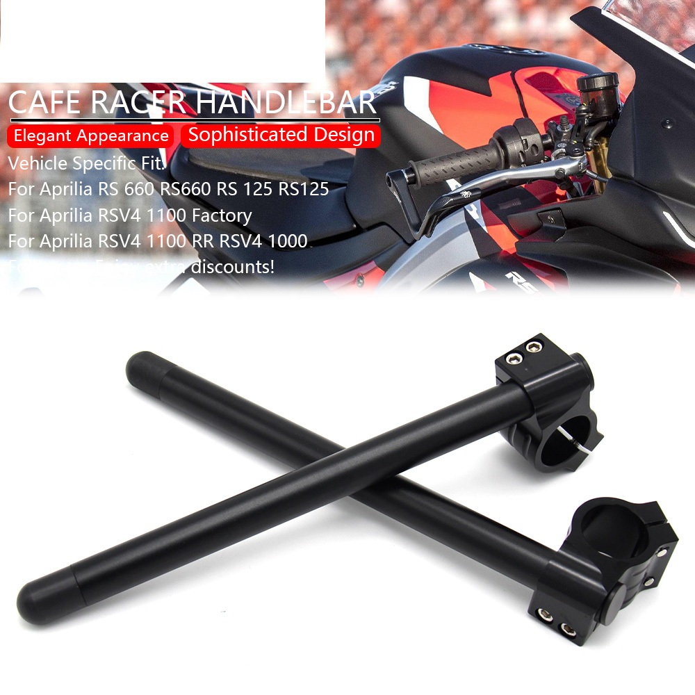 Xe Máy Cafe Racer Tay Cầm Thanh Nĩa Ống Kẹp Tay Cầm Phù Hợp Cho Aprilia RS 660 RS660 125 RS125 RSV4 