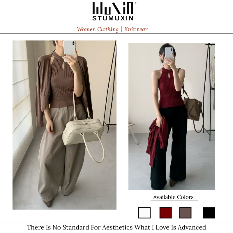 MUXIN 2026 - Bộ đồ hai mảnh màu đỏ và trắng, phong cách mới, thiết kế sang trọng