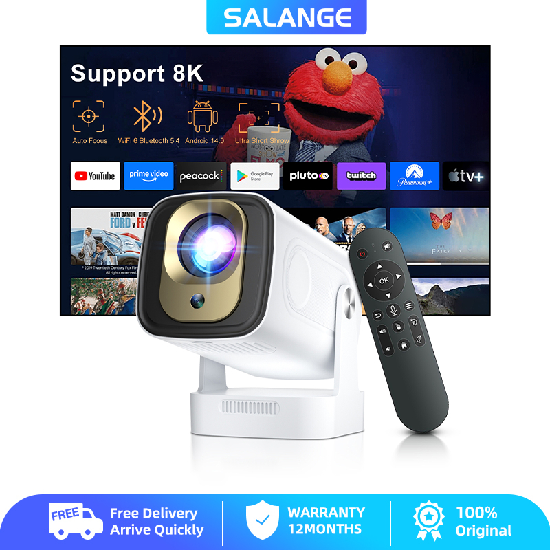 Máy chiếu thông minh Mini Salange HY260PRO Native 1080P Tự động lấy nét 4K Android 11 Wifi kép BT5.4
