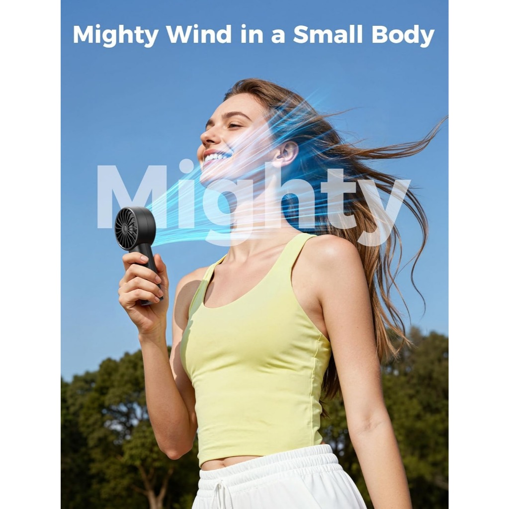 Quạt cầm tay cầm tay Aecooly Mighty | Thời gian làm mát tối đa 20H | 3 chế độ linh hoạt | Gió 5 Tốc Độ | Hiển thị mức pin | Pin cá nhân Mini có thể sạc lại USB, Quà tặng cho W | BigBuy360 - bigbuy360.vn