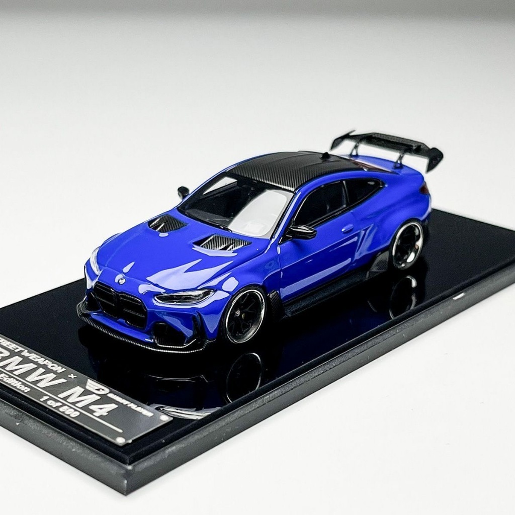 Vũ Khí Đường Phố SW 1: 64 BMW M4 G82 ADRO BODY KIT Rộng THÂN Hợp Kim Xanh Đóng Xe Mô Hình