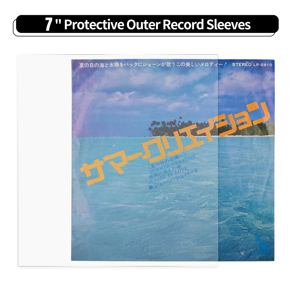 50 Flat Open Top Bag 7 '' Record Cover 6.7 Mil Strong Cover Nhựa Vinyl Record Tay áo ngoài