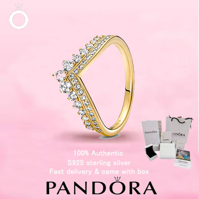 (52) Trang sức mạ vàng PANDORA mới Ngày lễ tình nhân Lựa chọn hàng đầu Pandora Timeless Wish Tiara N
