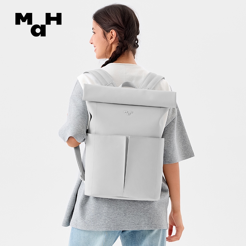 MaH 3334 PU Rolltop Ba lô 16.5L Laptop Túi du lịch có thể mở rộng chống nước Đi lại Backapck