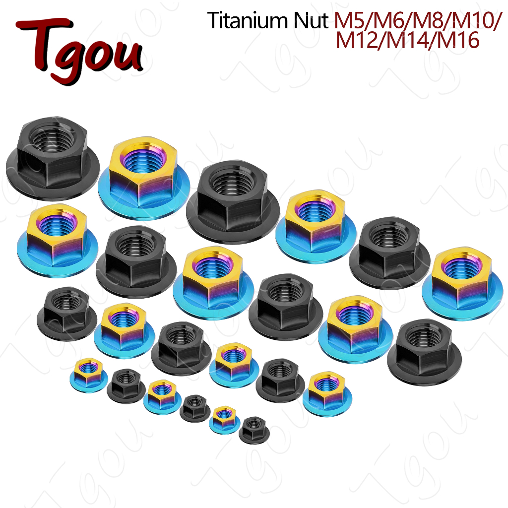 Đai Ốc Bằng Titan Màu Đen Cho Xe Máy M5 M6 M8 M10 M12 M14 M16 M16