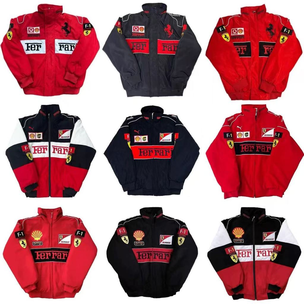 Áo khoác F1 thêu racing jersey plus cotton, phù hợp đi xe đạp phong cách retro châu Âu - áo khoác dà