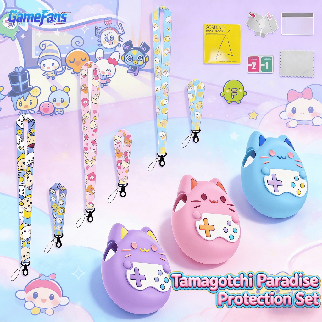 Tamagotchi Paradise Pet Game Console Vỏ bảo vệ mèo ba màu dễ thương 4in1