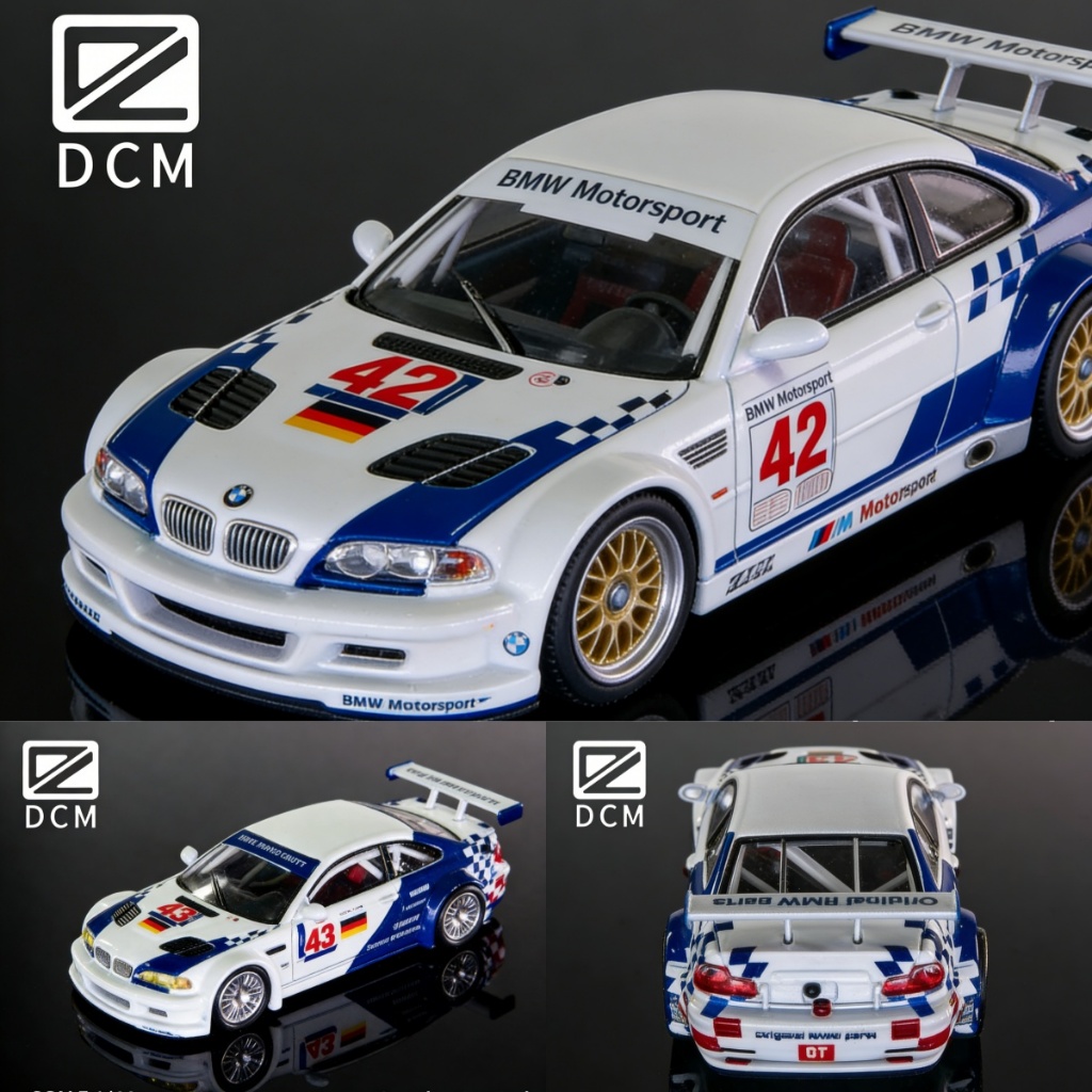DCM 1/64 BMW M3 GTR E46 ALMS #43#42 Mô Hình Xe Mô Phỏng Quy Mô Nhỏ Hợp Kim Xe Ô Tô Mô Hình Trẻ Em Bé