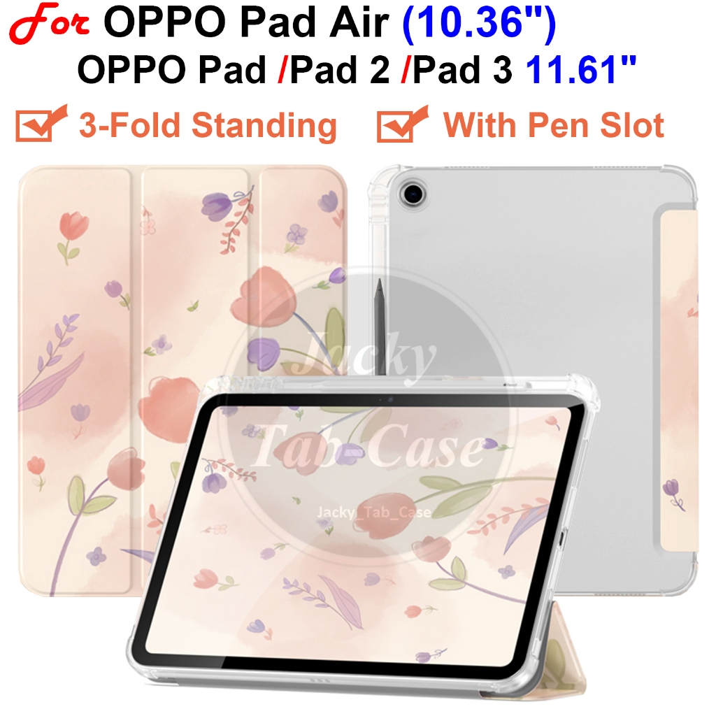 Dành Cho OPPO Pad Air 1.36 "/ Pad 2 3 Pad2 Pad3 11.61" Máy Tính Bảng 3 Mặt Đứng Chống Sốc Mềm Khe Cắ
