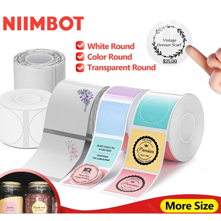 Giấy nhãn tròn NIIMBOT, thích hợp cho máy in nhãn NIIMBOT B1, B21, B31, B3S