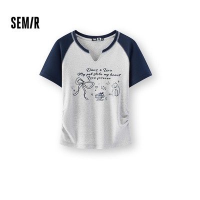 Semir Làm Mát Áo Nữ Mùa Hè Ngắn In Slim 2026 Mới Thời Trang Top