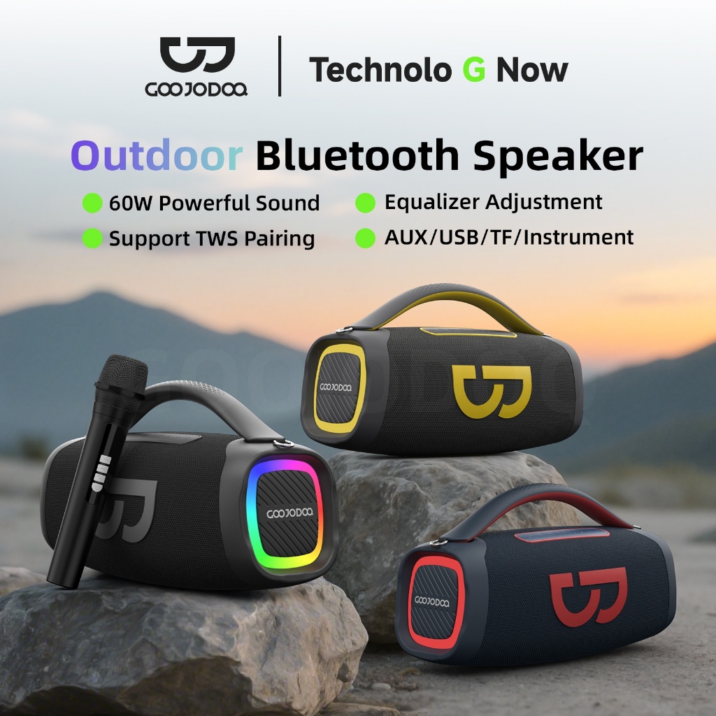 GOOJODOQ Loa Bluetooth 6000mah gây sốc Âm thanh nổi 50W + Hiệu ứng chiếu sáng RGB Thích hợp cho Karaoke gia đình, tiệc tùng, v.v.