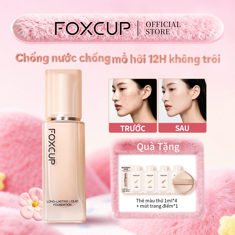 [Quà tặng miễn phí] Kem nền FOXCUP Kiểm soát dầu dưỡng ẩm lâu trôi không chứa cúc 30ml