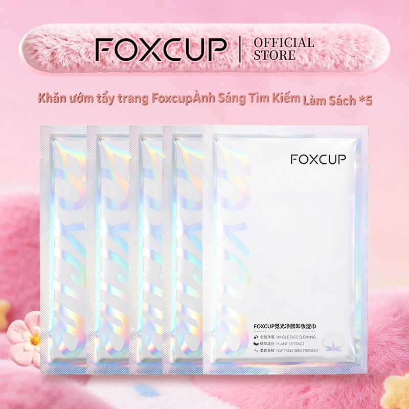 Khăn lau tẩy trang FOXCUP Làm sạch da mặt nhẹ nhàng và tẩy trang được bọc riêng Sử dụng một lần