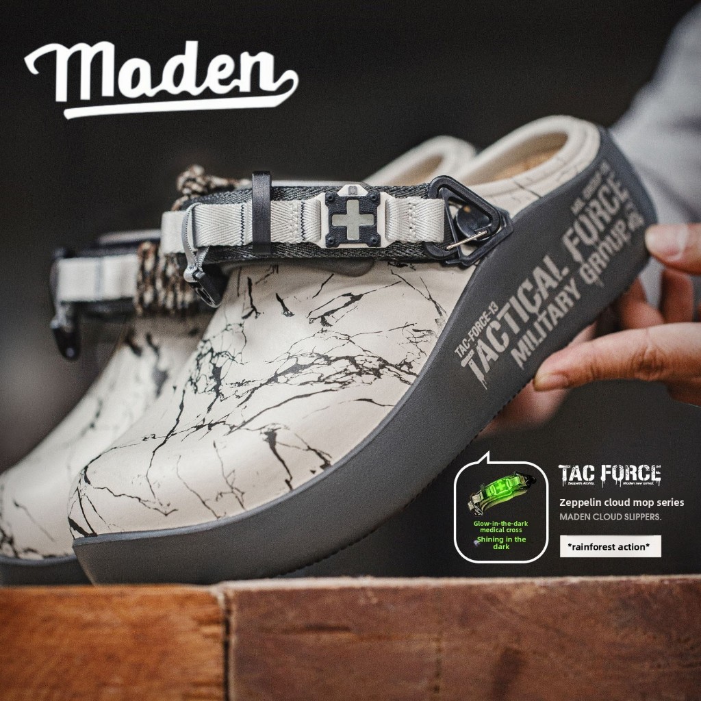MADEN Nam 2026 Mới 2 Chiều Tắc Sandal Đóng Mũi Mule Dép Ngoài Trời Đầu Bếp Birkenstock Giày Mùa Xuân
