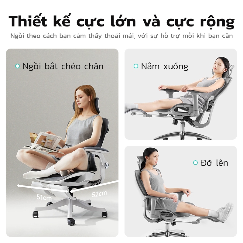 Ghế công thái học Xpanse W009 Tựa tay 6D sinh học bản Max,vải lưới Aero điều chỉnh nhiệt độ | ghế gaming | ghế làm việc | BigBuy360 - bigbuy360.vn