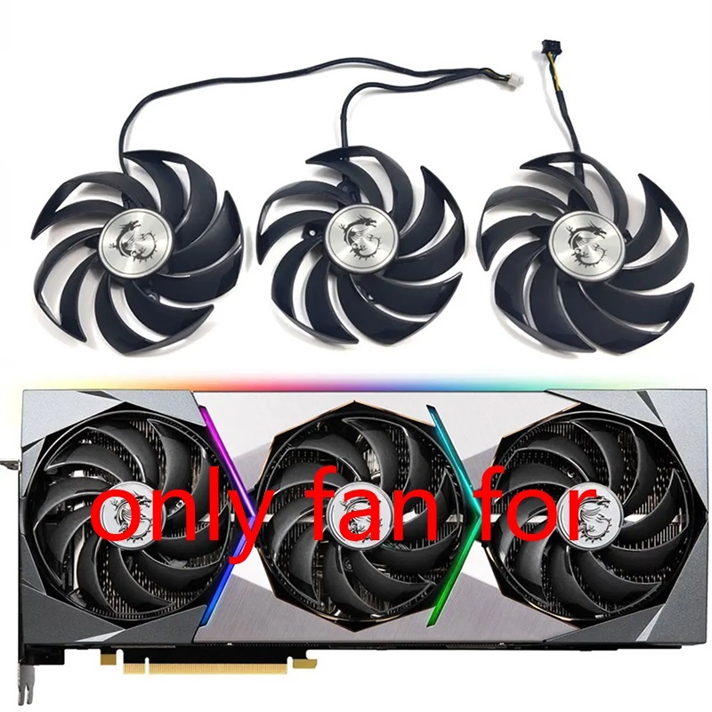 3 Cái / bộ PLD10010B12HH Quạt GPU Cho MSI RTX 3090TI 3090 3080TI 3080 3070TI 3070 SUPRIM X Quạt Làm 