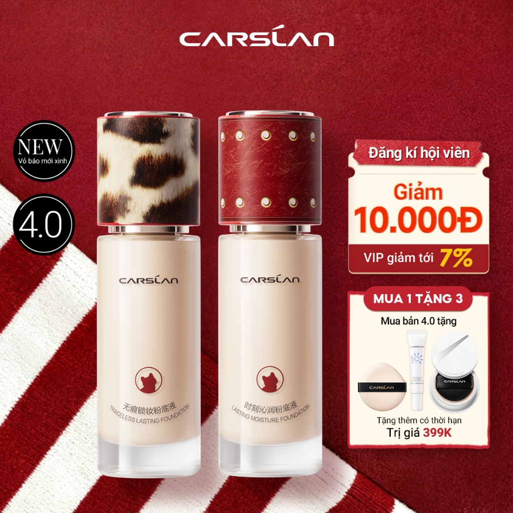 Kem nền CARSLAN dạng lỏng kiềm dầu lâu trôi chống thấm nước suốt 24h 30g