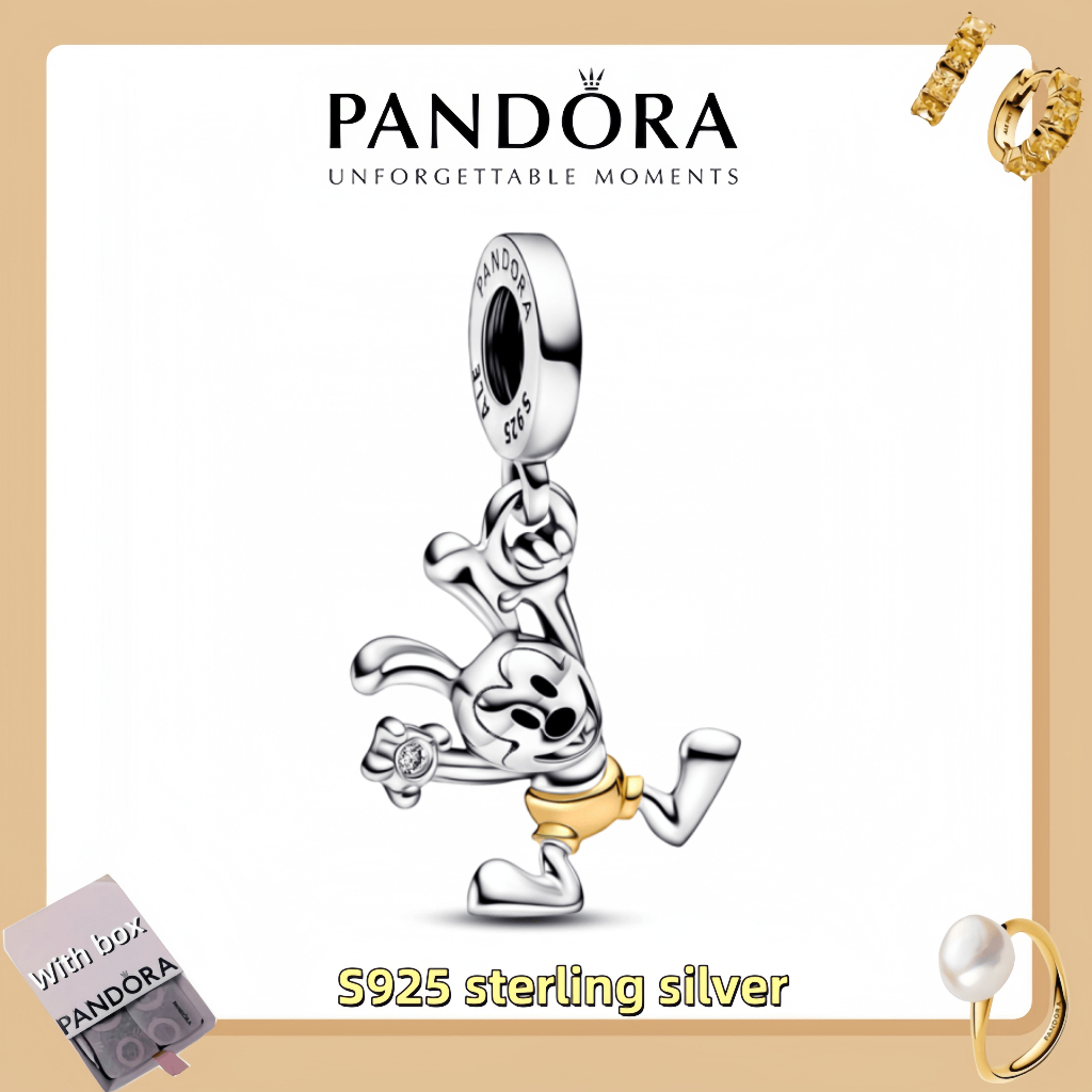 Trang sức nữ bạc S925 vớicharm treo kim cương lab-grown, thiết kế đặc biệt từ Disney Oswald