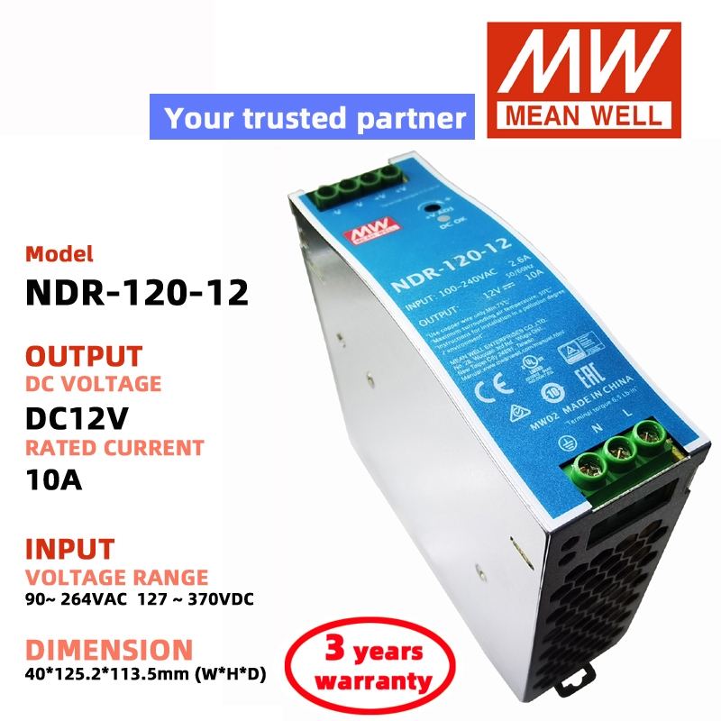 MEAN WELL NDR-120-24 NDR-120-12 NDR-120-48 DC24V 12V 48V Bộ nguồn chuyển mạch Meanwell DC nguồn