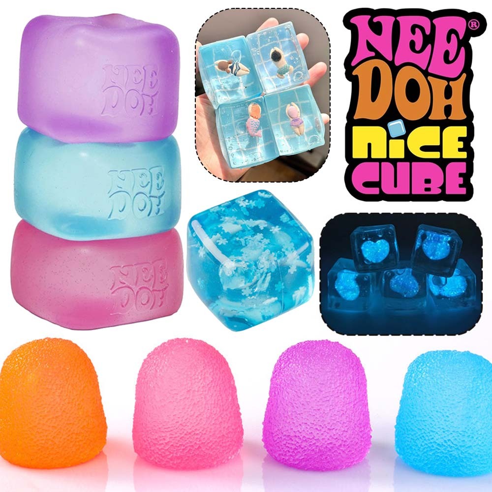 Đồ chơi mực mờ Needoh Nice Cube siêu rắn squish Schylling Rebound Pinch Đồ chơi giải nén Quà tặng trẻ em