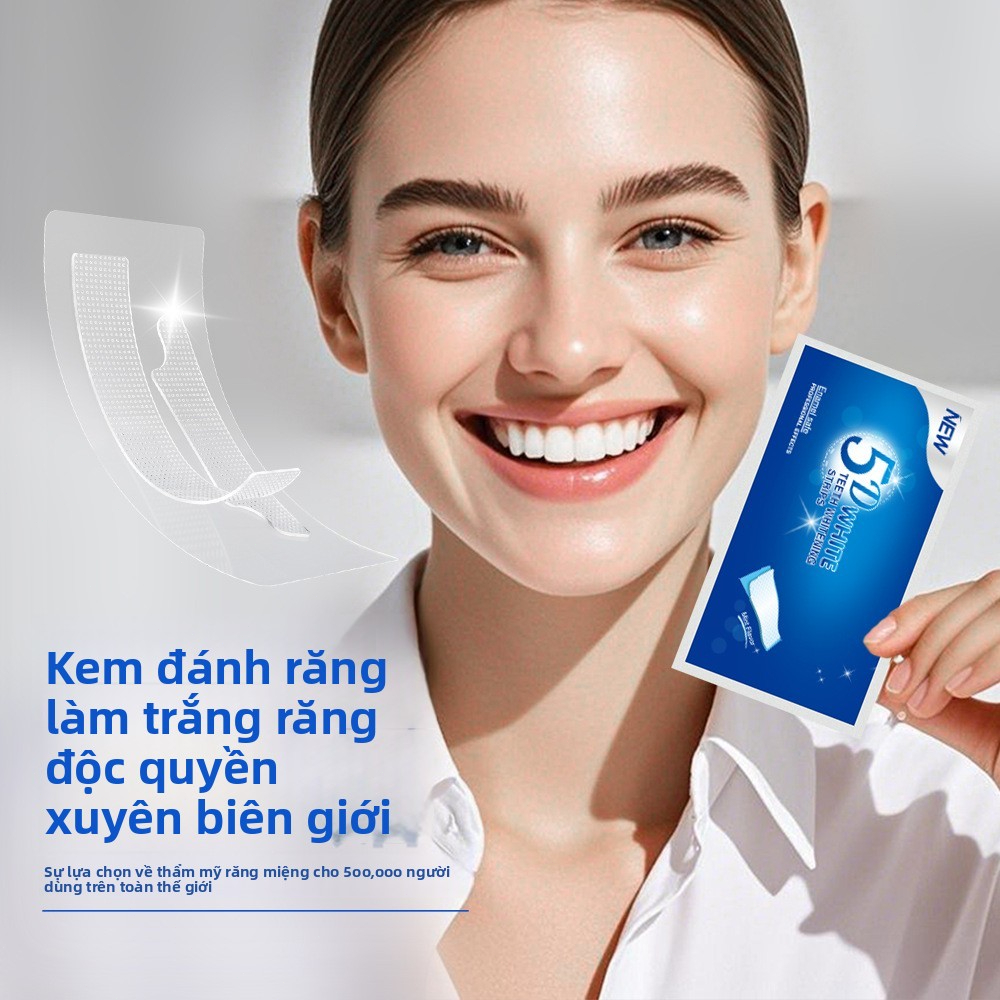 Miếng dán trắng răng Amy 3D 5D 9D White 1 Hour Express - Làm trắng răng cấp tốc 1 giờ nhanh chóng bề