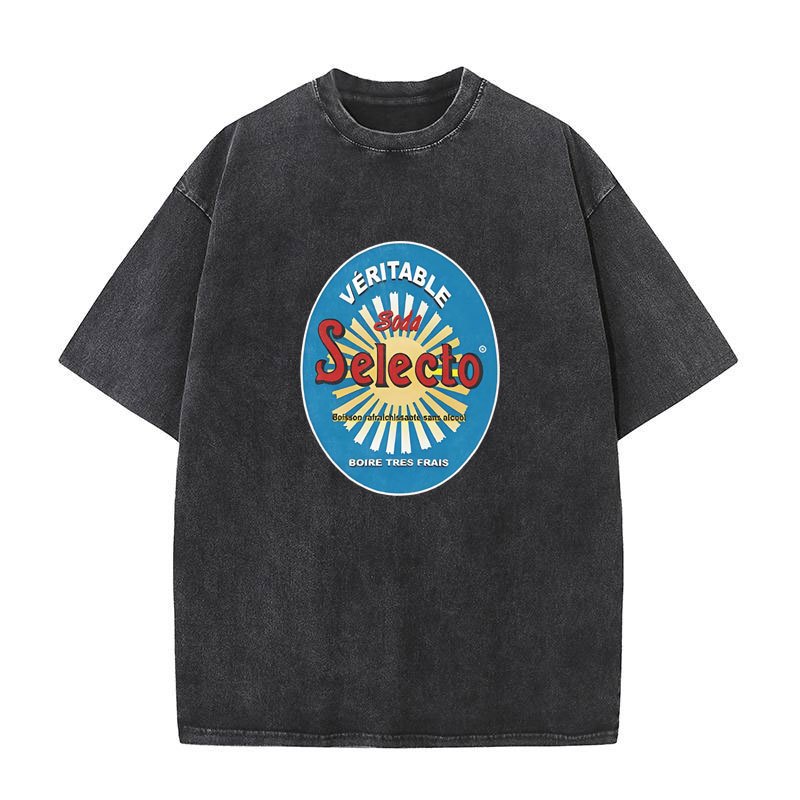 Mới lạ Selecto Algeria áo nam cổ tròn tay ngắn từ cotton nguyên chất