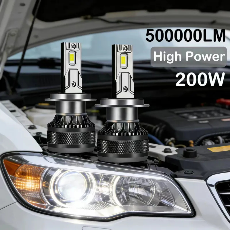 Đèn pha LED ô tô H7 LED H4 H1 H8 H11 HB3 HB4 9005 9006 6000K 200W 50000LM Đèn LED tự động Turbo Đèn 