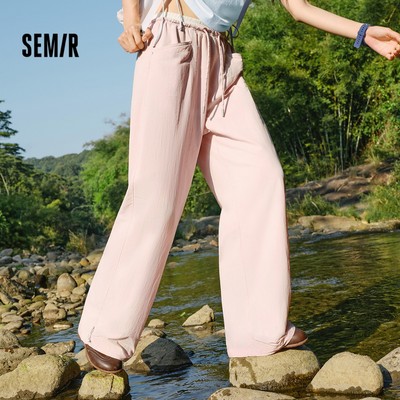 Quần Semir nữ mùa hè với thiết kế dây rút, thấm hút mồ hôi nhanh và họa tiết tương phản