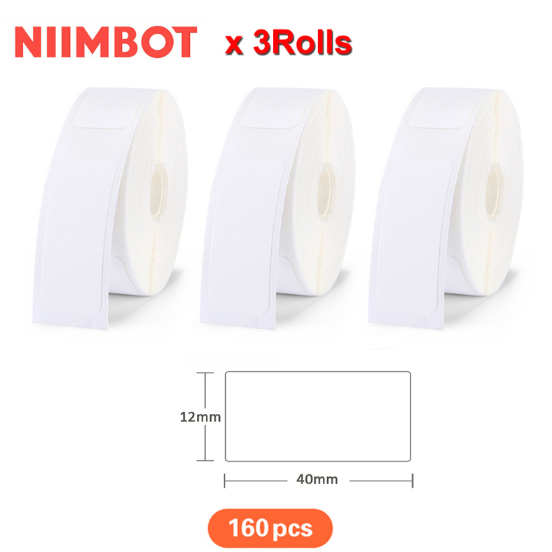 Ba cuộn nhãn trắng phù hợp cho máy in nimmbot D11 / D110 / D101 / H1