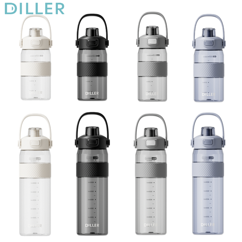 Diller Lớn Tritan Chai Nước Nắp Vòi Nâng Tay Cầm Không Chứa BPA Để Uống 580 / 980ml D2610
