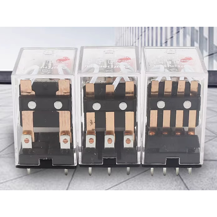 Pin Loại Hàn Rơ Le Chân HH52 53 54P JQX-13F Hàn Pin Cắm Bảng Mạch PBC Chân Mỏng Có Đèn HH53P HH54P