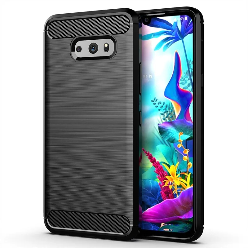 Ốp Họa Tiết Chải Cho LG G8X V50S ThinQ Mềm Điện Thoại Cho lgv50s lgg8x Thinq Vỏ Sợi Carbon Chống Sốc