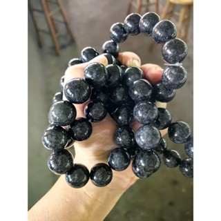 Jadeite tự nhiên A Sản phẩm Vòng tay hứa hẹn màu đen Đường kính 17mm Kích thước cổ tay (16-19) cm