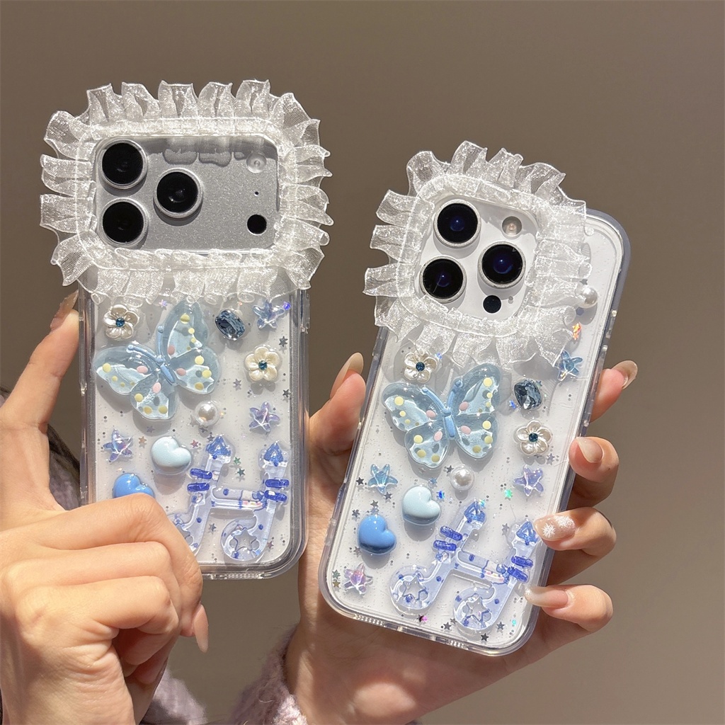 Dành cho iphone Case 17 Pro Max 16 Pro Max 15 Pro Max Ren note butterfly Soft Case