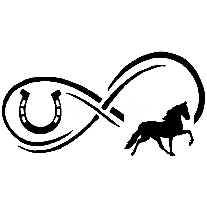Horse Infinity Horseshoe Car Sticker Equestrian Love Vinyl Decal