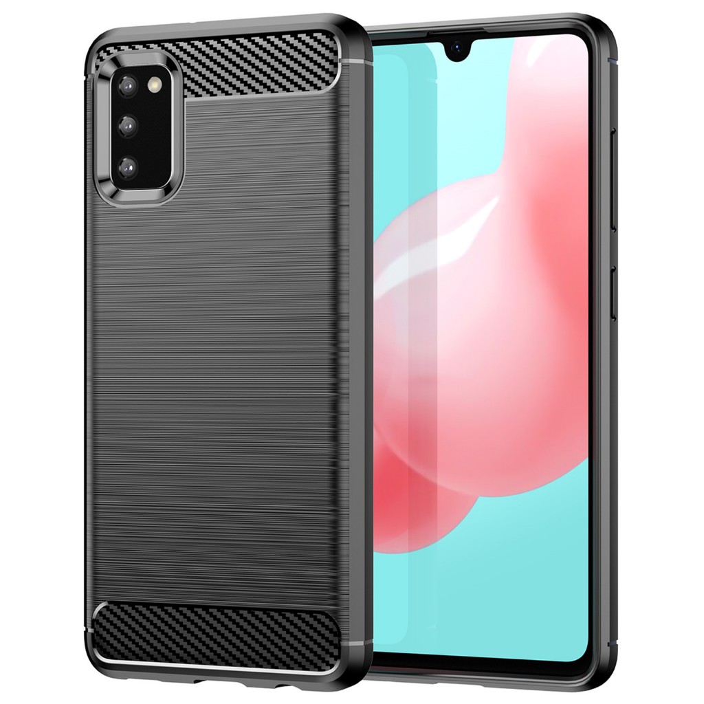 Ốp Mềm Mờ Cho Samsung Galaxy A41 Vỏ Sợi Carbon Chống Sốc Cho Samsung A41 Vỏ Điện Thoại Chải