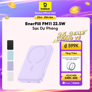 Pin sạc dự phòng không dây FM11 22.5W BASEUS 10000mah mini có nam châm thích hợp cho phone