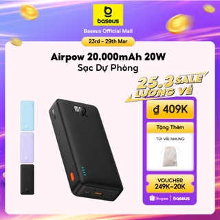 Sạc dự phòng Airpow BASEUS có sạc nhanh 20W 20000mah thích hợp cho phone 15 / 14 / 13 / 12 xiaomi