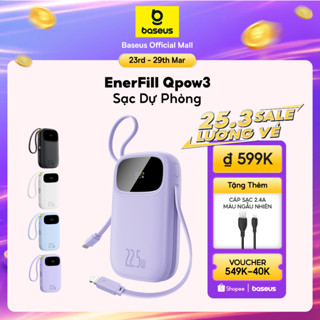 【CCC Certified】Baseus QPow3 Pin Dự Phòng Sạc Nhanh Màn Hình Kỹ Thuật Số – Cáp Kép, Kích Thước Nhỏ, Có Chứng Nhận CCC